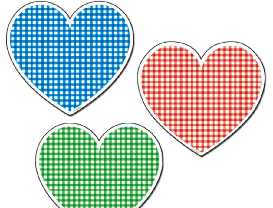 GINGHAM HEARTS CUT-OUTS