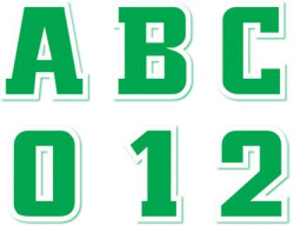 Green & White Letter Stickers