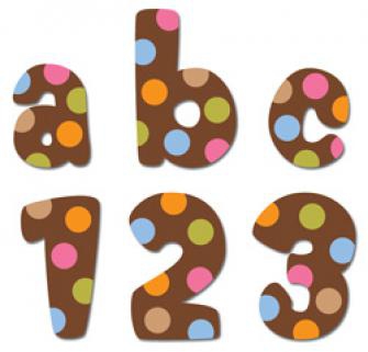 Dots on Chocolate Letter Stickers