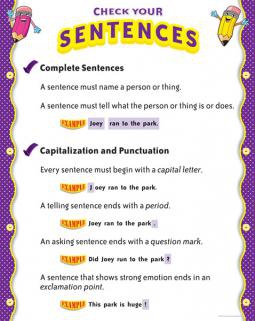 CHECK YOUR SENTENCES CHART